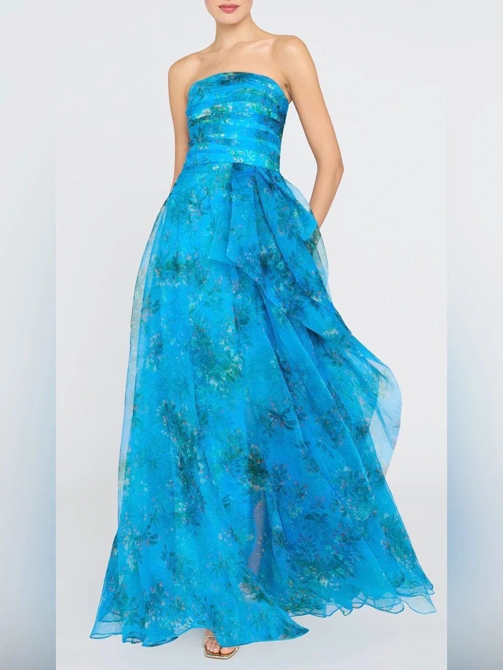 Theia Anaclara Strapless Chiffon Strapless Gown Size 10 NEW with tag